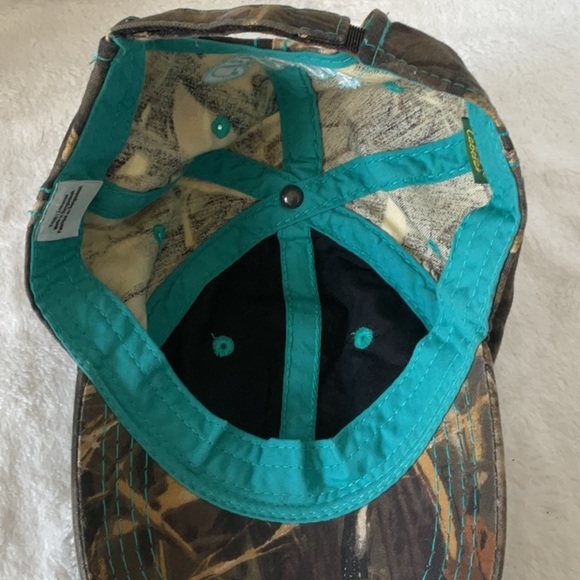 Cabela's Camouflage Cap with Teal Accents - Picture 4 of 4